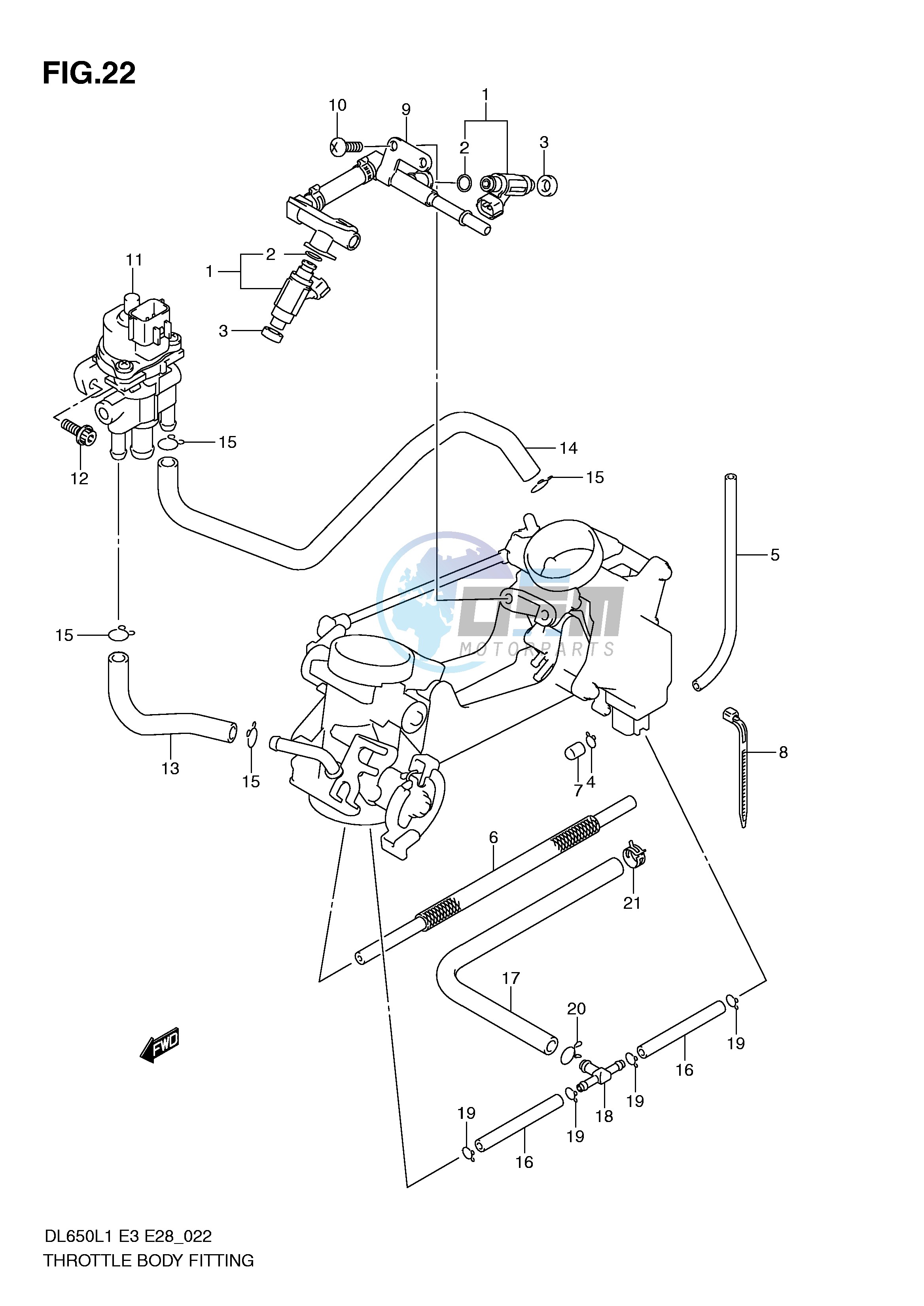 THROTTLE BODY FITTING (DL650AL1 E33)