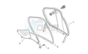 Scarabeo 50 2t e2 (eng. piaggio) drawing Central body I - Glove comp.door