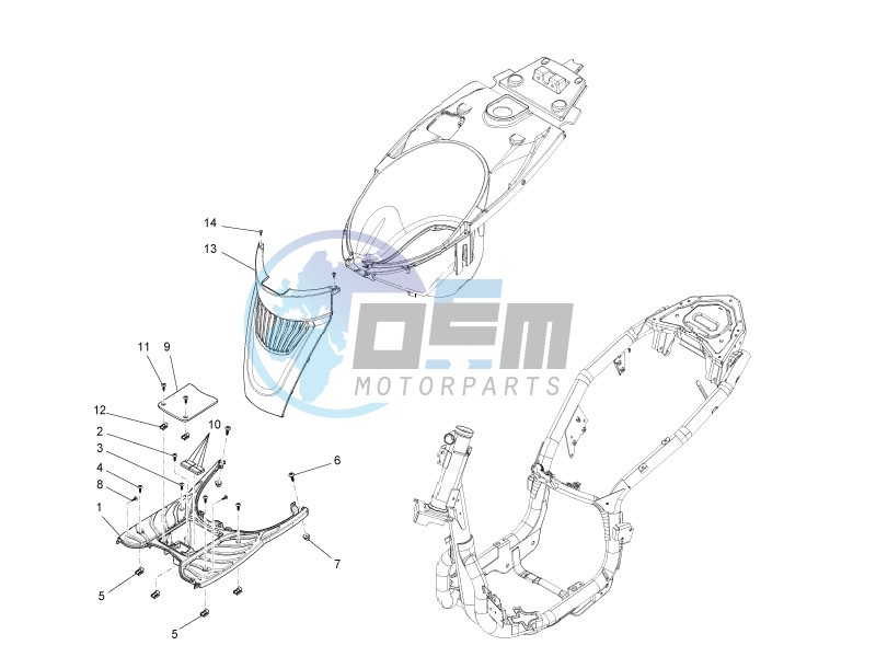 Central cover - Footrests