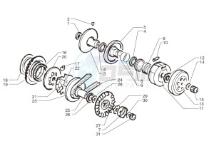 Ark AC 45 Red-Matt Black 125 drawing Driving pulley