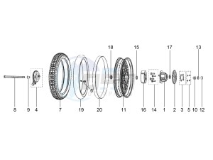 ETX 150 drawing Rear wheel with spokes