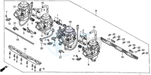 CB750F2 SEVEN FIFTY drawing CARBURETOR (ASSY.)