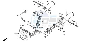 CBR1100XX SUPER BLACKBIRD drawing EXHAUST MUFFLER