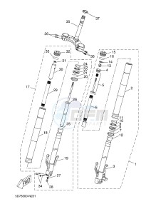 MT125 MT-125 (5D7L 5D7L 5D7L 5D7L) drawing FRONT FORK