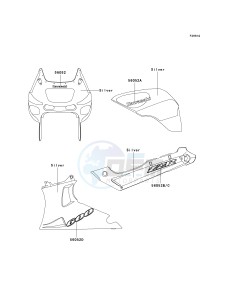 ZX 600E [ZX-6 NINJA ZZR 600] (E10-E13 E13 CAN ONLY) ZZR 600 drawing DECALS-- SILVER- --- E12- --- CN- -