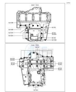 Z1000 ABS ZR1000GEF FR GB XX (EU ME A(FRICA) drawing Crankcase Bolt Pattern