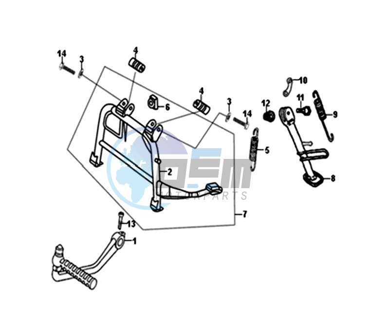 MIDDLE STAND -SIDE STAND- KICKSTART PEDAL