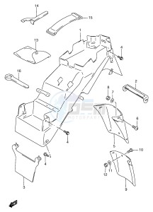 GSF1200 (E2) Bandit drawing REAR FENDER (GSF1200T ST V SV W SW X SX Y SY)