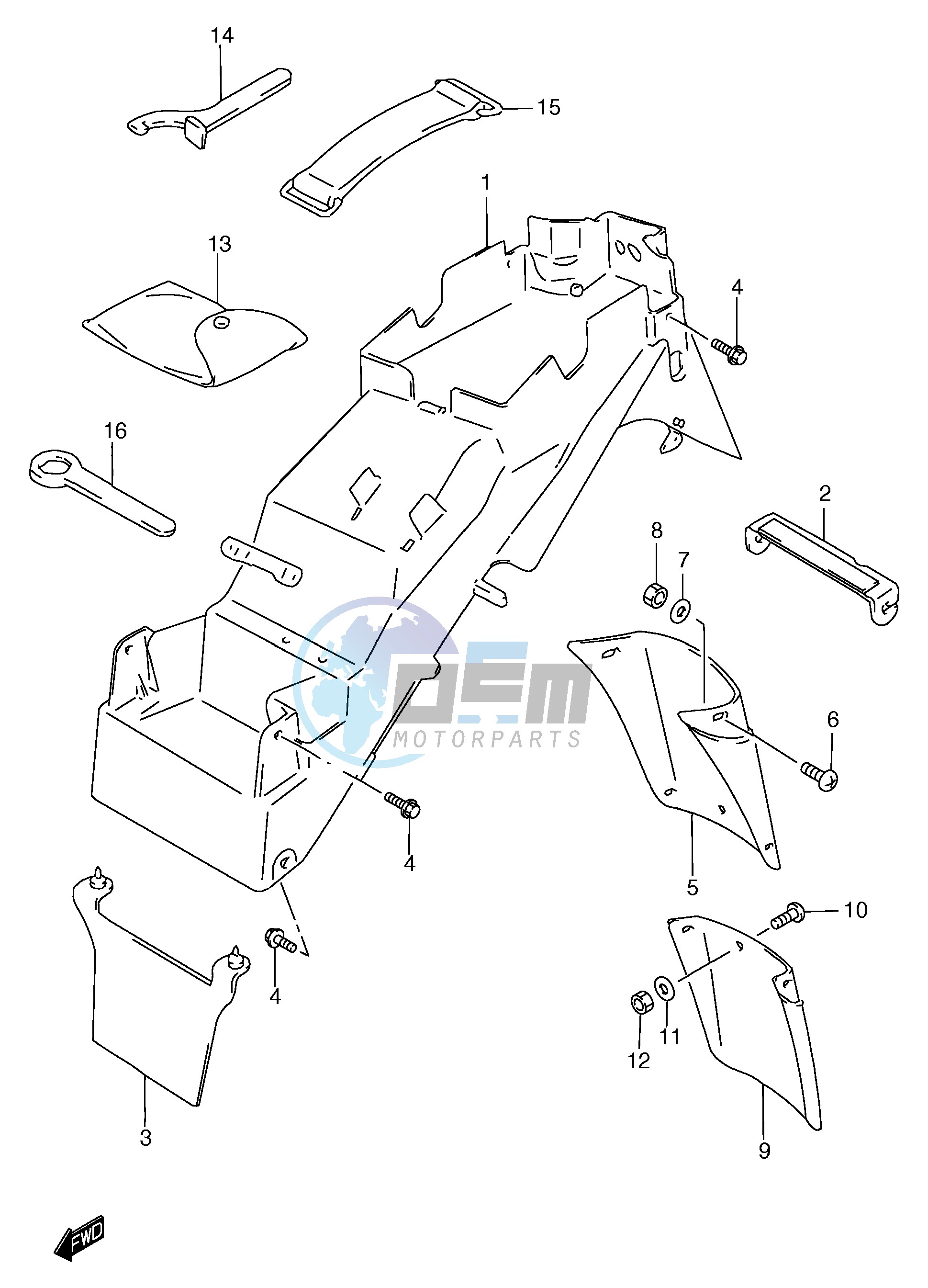 REAR FENDER (GSF1200T ST V SV W SW X SX Y SY)