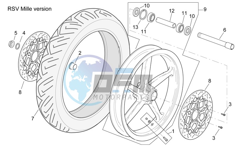 Front wheel RSV Mille Version