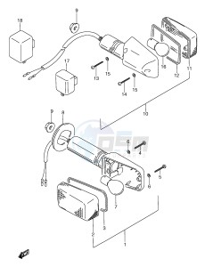 GSX750F (E2) drawing TURNSIGNAL LAMP (MODEL K L M N P R)