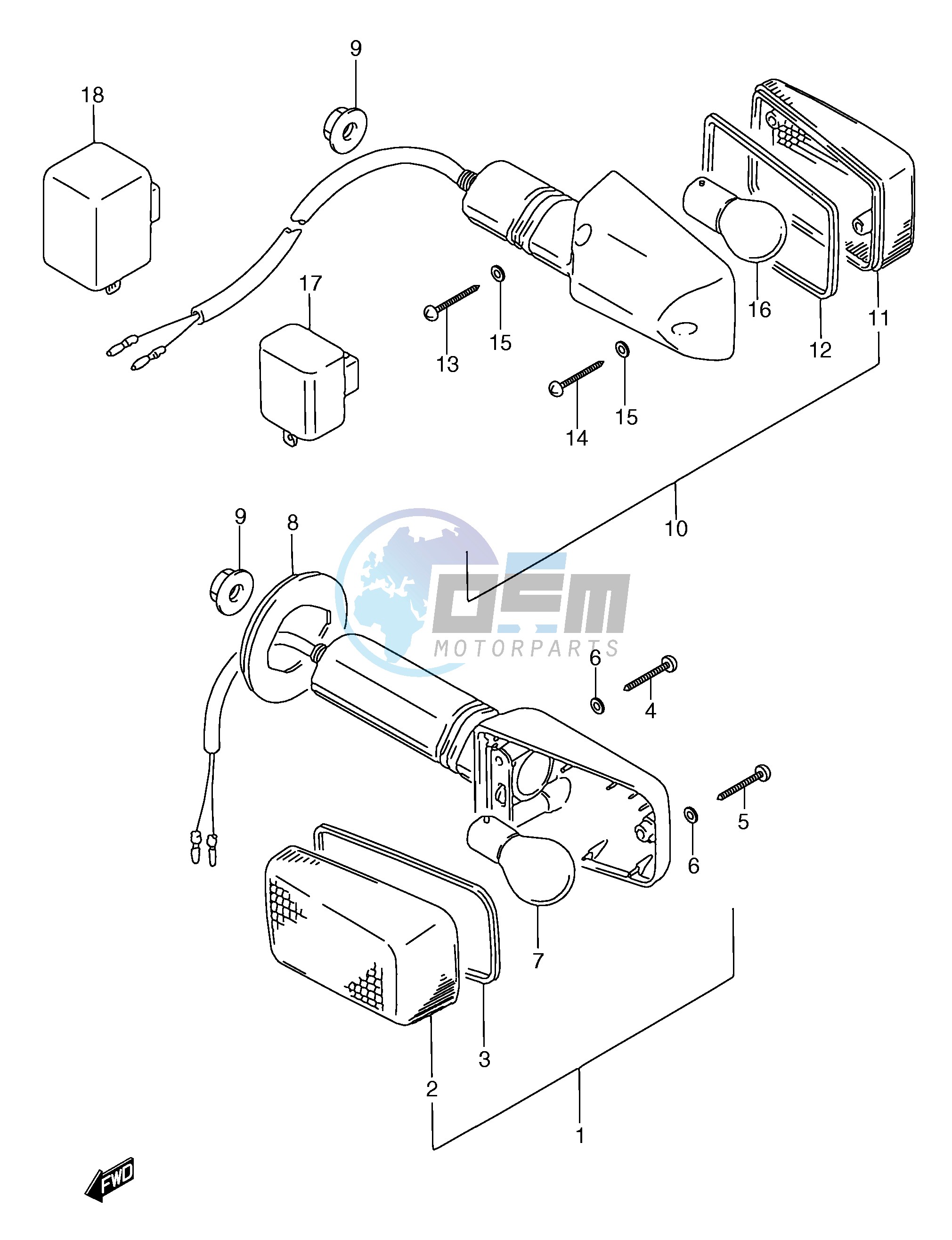 TURNSIGNAL LAMP (MODEL K L M N P R)