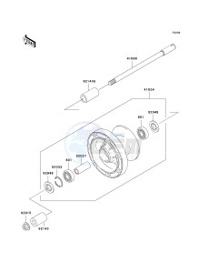 VN 1500 B [VULCAN 88 SE] (B1-B3) N8FA drawing FRONT WHEEL