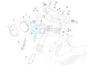 PRIMAVERA 50 4T 4V NOABS E2 (NAFTA) drawing Front headlamps - Turn signal lamps