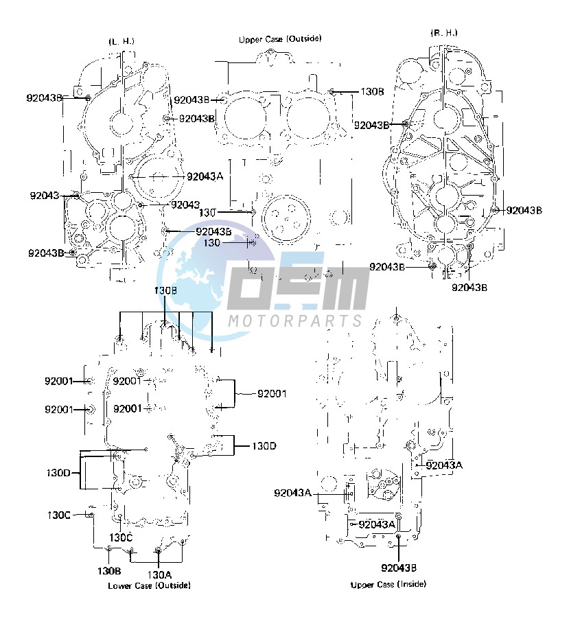 CRANKCASE BOLT & STUD PATTERN