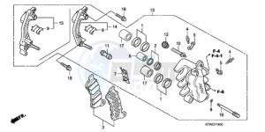 SH300A9 UK - (E / ABS MKH TBX) drawing FRONT BRAKE CALIPER