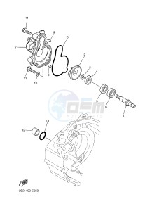 WR450F (1DX9 1DX6 1DX8 1DX7) drawing WATER PUMP