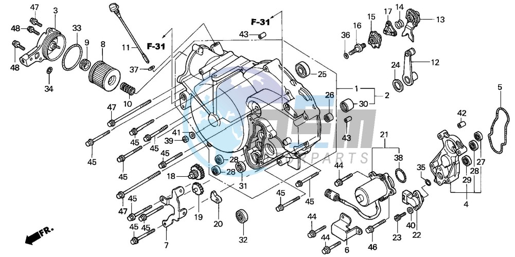 FRONT CRANKCASE COVER (TRX350TE/FE)