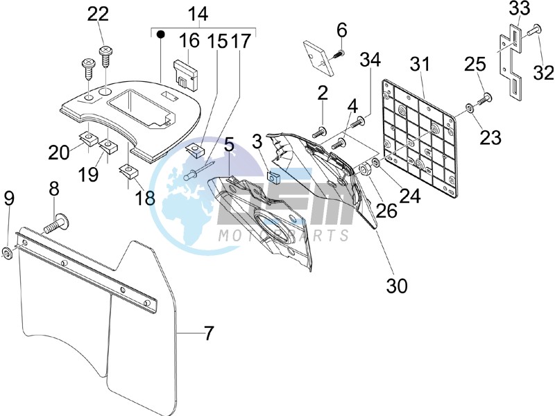 Rear cover - Splash guard