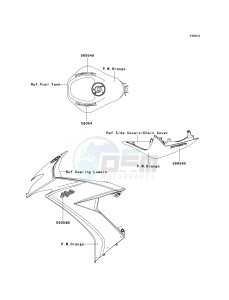 ZX 1000 E [NINJA ZX-10R] (E8F-E9FA) 0E8F drawing DECALS-- P.W.ORANGE- --- E8F- --- CN- -