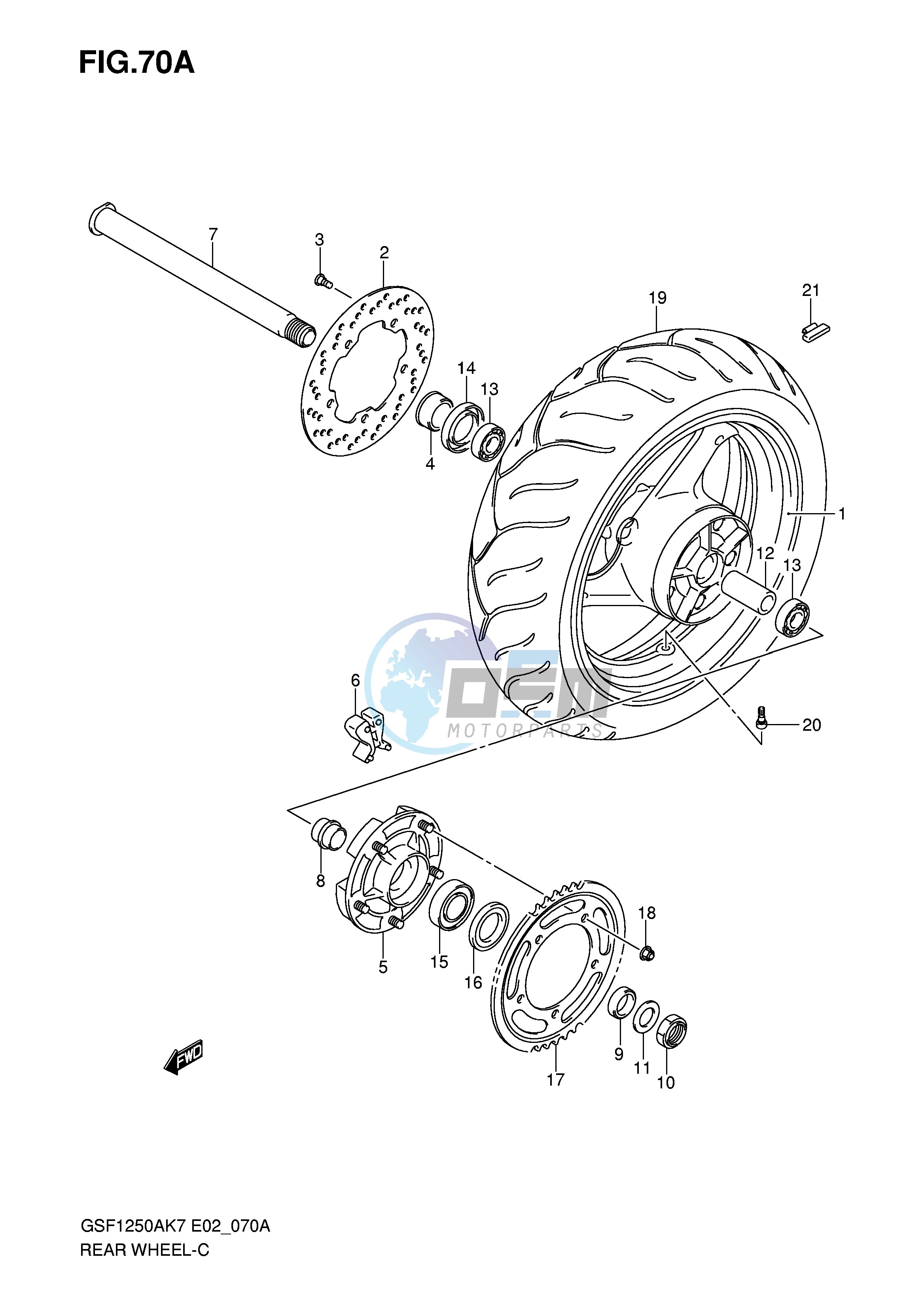 REAR WHEEL (GSF1250K7 SK7 K8 SK8 K9 SK9 SL0)