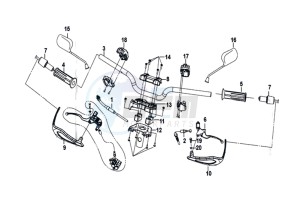 CROX 50 45KMH (L8 L9) EU EURO4 drawing HANDLEBAR / BRAKE LEVERS /CABLES