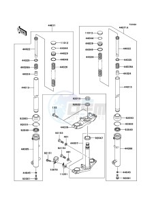 KLX110 KLX110A9F EU drawing Front Fork