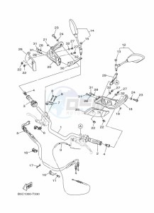 TRACER 900 MTT850 (B5CF) drawing STEERING HANDLE & CABLE