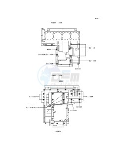 ZX 1100 F [GPZ 1100 ABS] (F1) [GPZ 1100 ABS] drawing CRANKCASE BOLT PATTERN