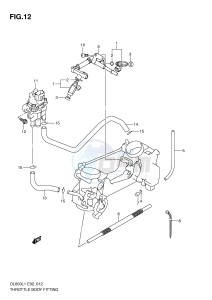 DL650 (E2) V-Strom drawing THROTTLE BODY FITTING