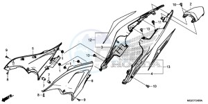 CB500FAF CB500F UK - (E) drawing SIDE COVER/REAR COWL