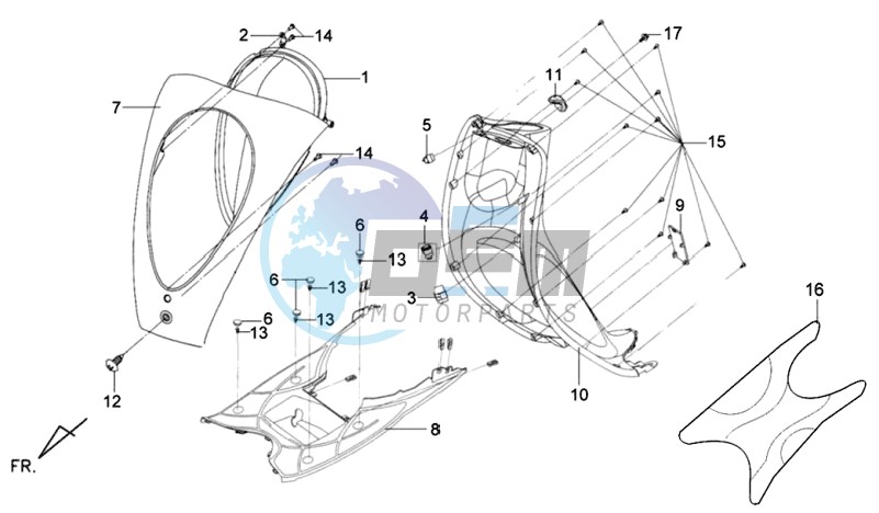 FR PLATE / HEAD LIGHT / FOOTREST