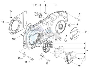 GTV 300 4T 4V ie Touring (NAFTA, APAC) (CN, USA) drawing Crankcase cover - Crankcase cooling