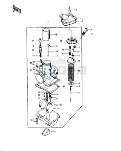 G4 TR (D-E) 100 drawing CARBURETOR G4TR-D -- 74-75- -