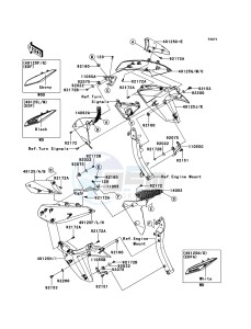 Z1000 ABS ZR1000EDF FR XX (EU ME A(FRICA) drawing Cowling(Center)