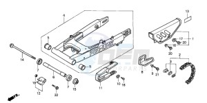 XR80R drawing REAR FORK/CHAIN CASE