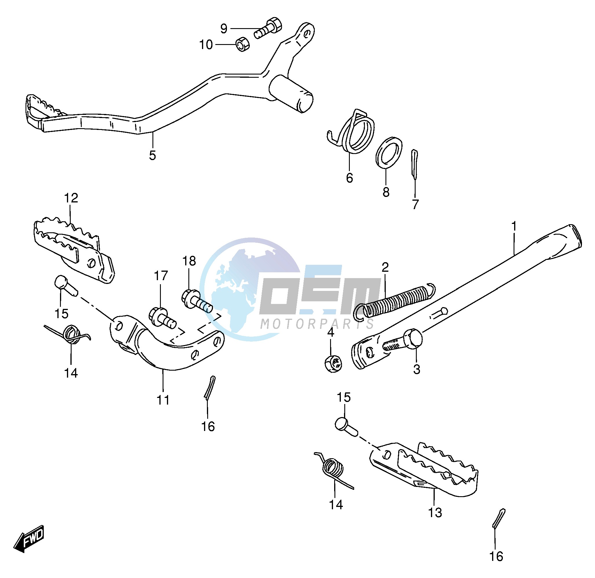 PROP STAND - BRAKE PEDAL