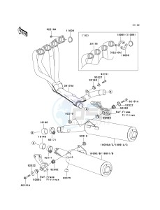 ZX 1200 C [NINJA ZZR 1200] (C1-C4) [NINJA ZZR 1200] drawing MUFFLER-- S- -