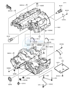 Z1000SX ZX1000LGF FR GB XX (EU ME A(FRICA) drawing Crankcase