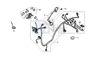 JET EURO X 100 L6 drawing WIRING HARNASS - IGNITION LOCK - CDI UNIT