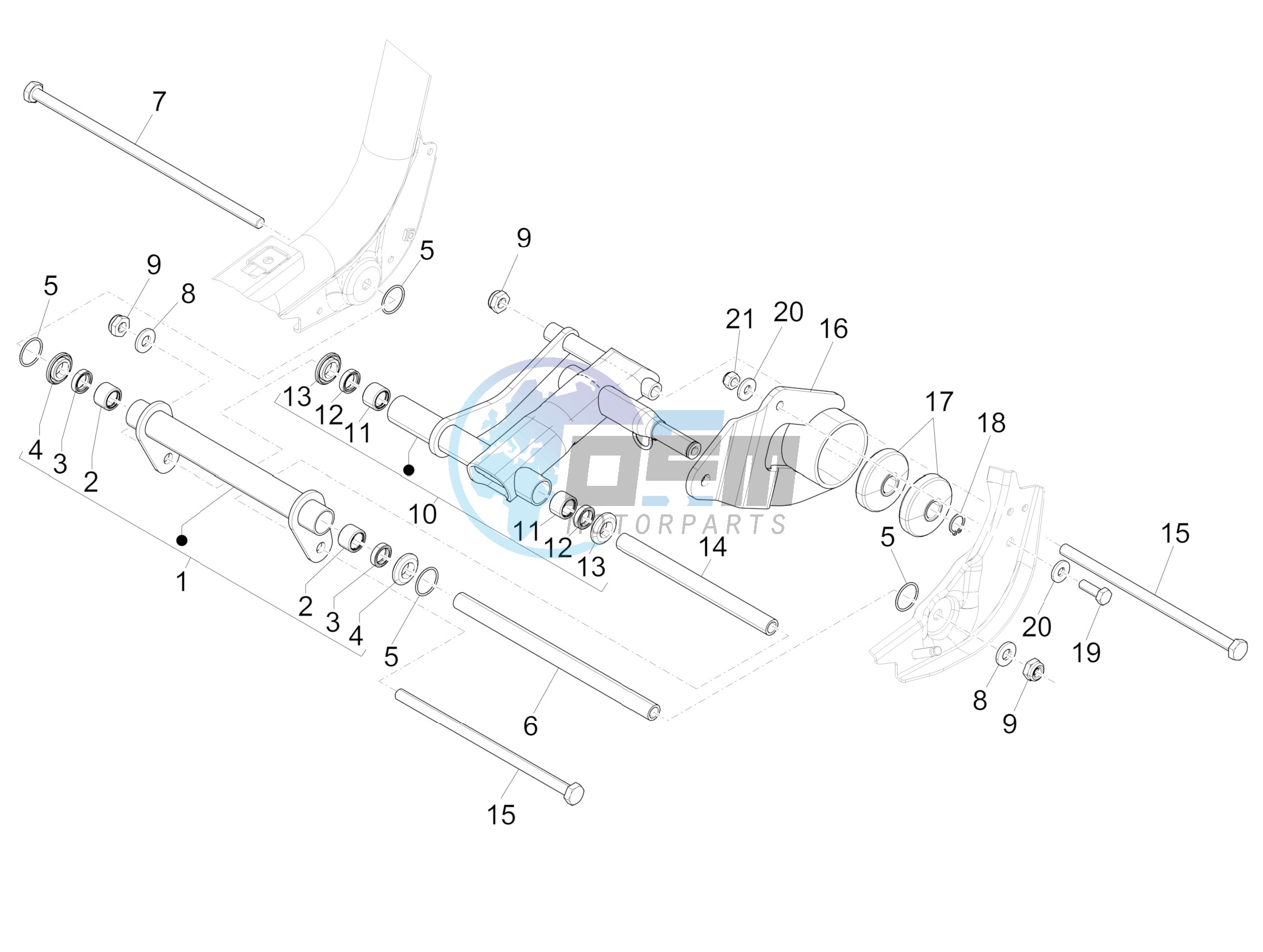 Swinging arm