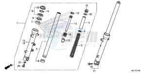 NC750DE Integra - NC750D Europe Direct - (ED) drawing FRONT FORK