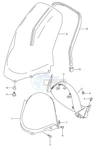 AN250 (E2) Burgman drawing WINDOW SCREEN (MODEL W X Y)