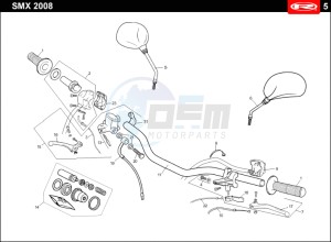 SMX-50-RACING-BLUE drawing HANDLEBAR - CONTROLS