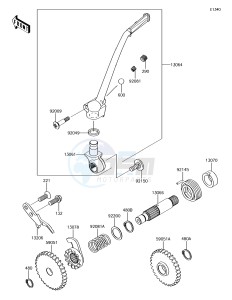 KX85 KX85CJF EU drawing Kickstarter Mechanism