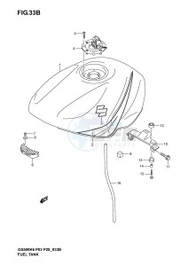 GS500 (P3) drawing FUEL TANK (MODEL K5)