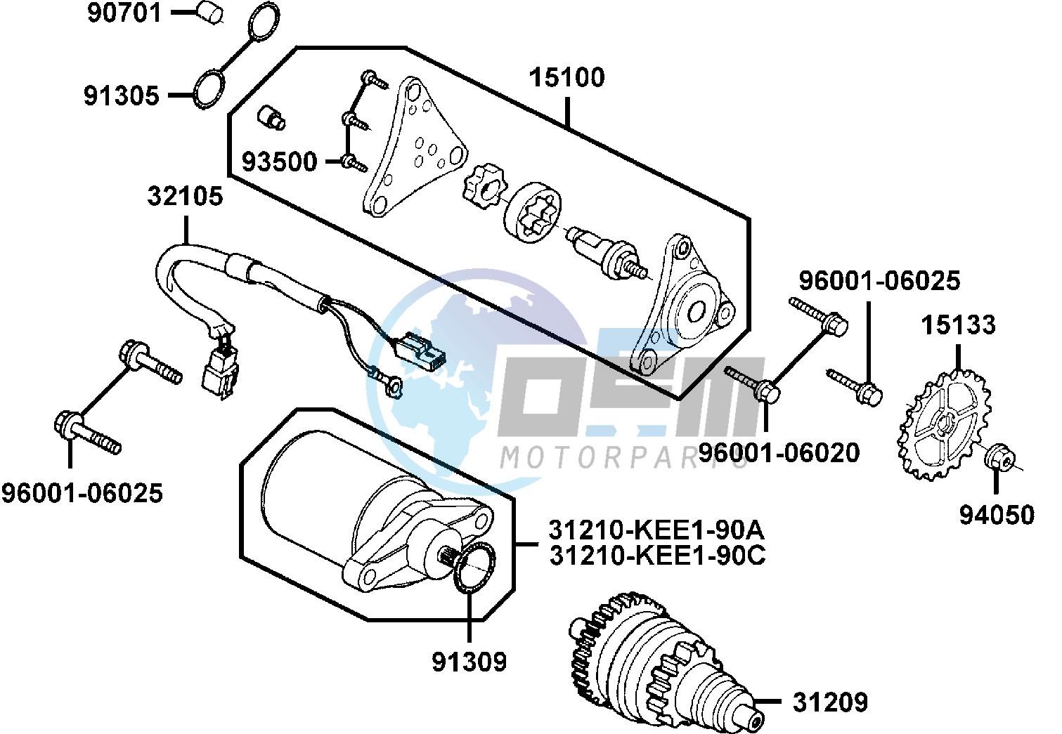 Starting Motor - Oil Pump