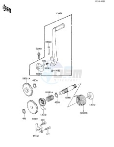 KX 80 C [KX80] (C2) [KX80] drawing KICKSTARTER MECHANISM -- 82 KX80-C2- -