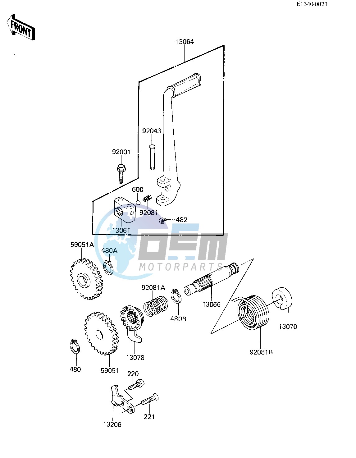 KICKSTARTER MECHANISM -- 82 KX80-C2- -