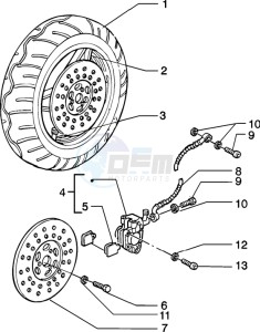 Zip 50 4T drawing Front wheel-brake caliper